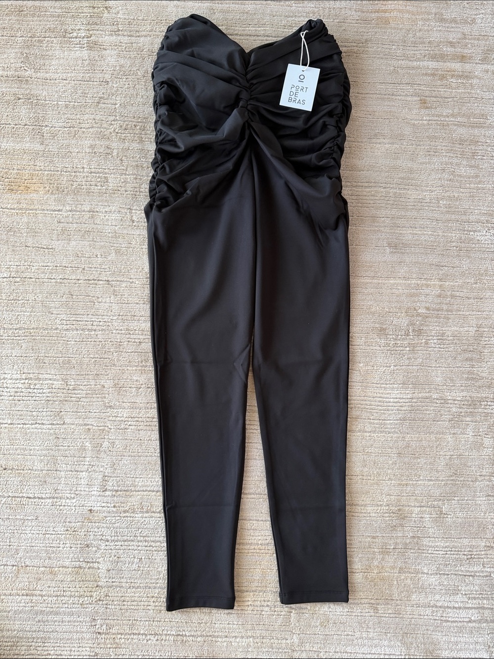 Ariadna Black Ruched port de bras Leggings